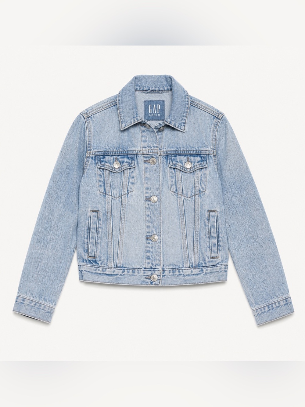 Gap Girls Light Wash Denim Jean Jacket Classic Trucker Vintage Wash Large